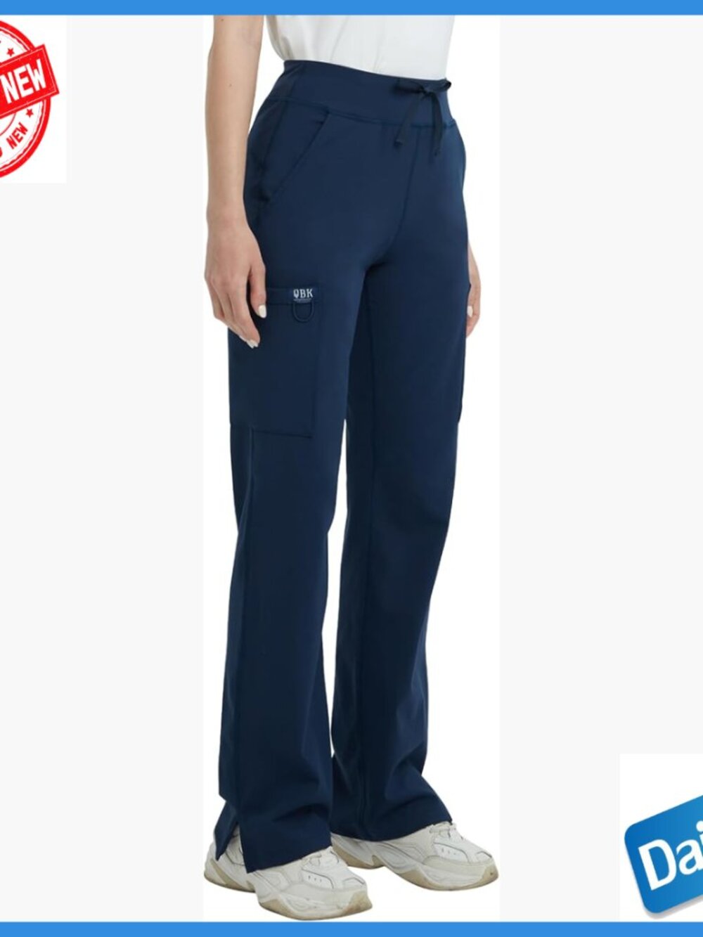 High Rise Straight Wide Leg Yoga Scrub Pants with Cargo Pocket